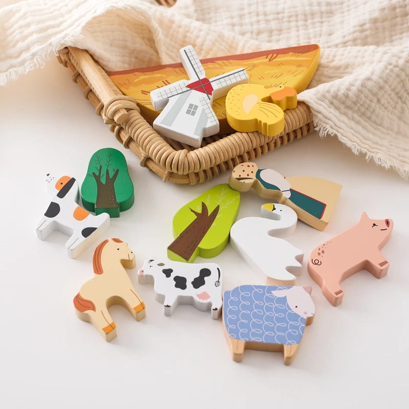 Barnyard Balance Playset- Boost Coordination and Creativity with Eco-Friendly Wooden Farm Animal Stacking Toy