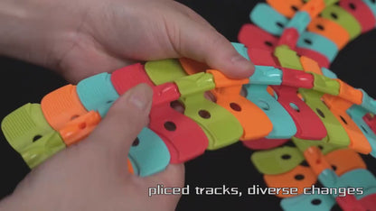 Vevoo DIY Rail Cars Track Set - Glow in the Dark Electric Race Tracks for Kids